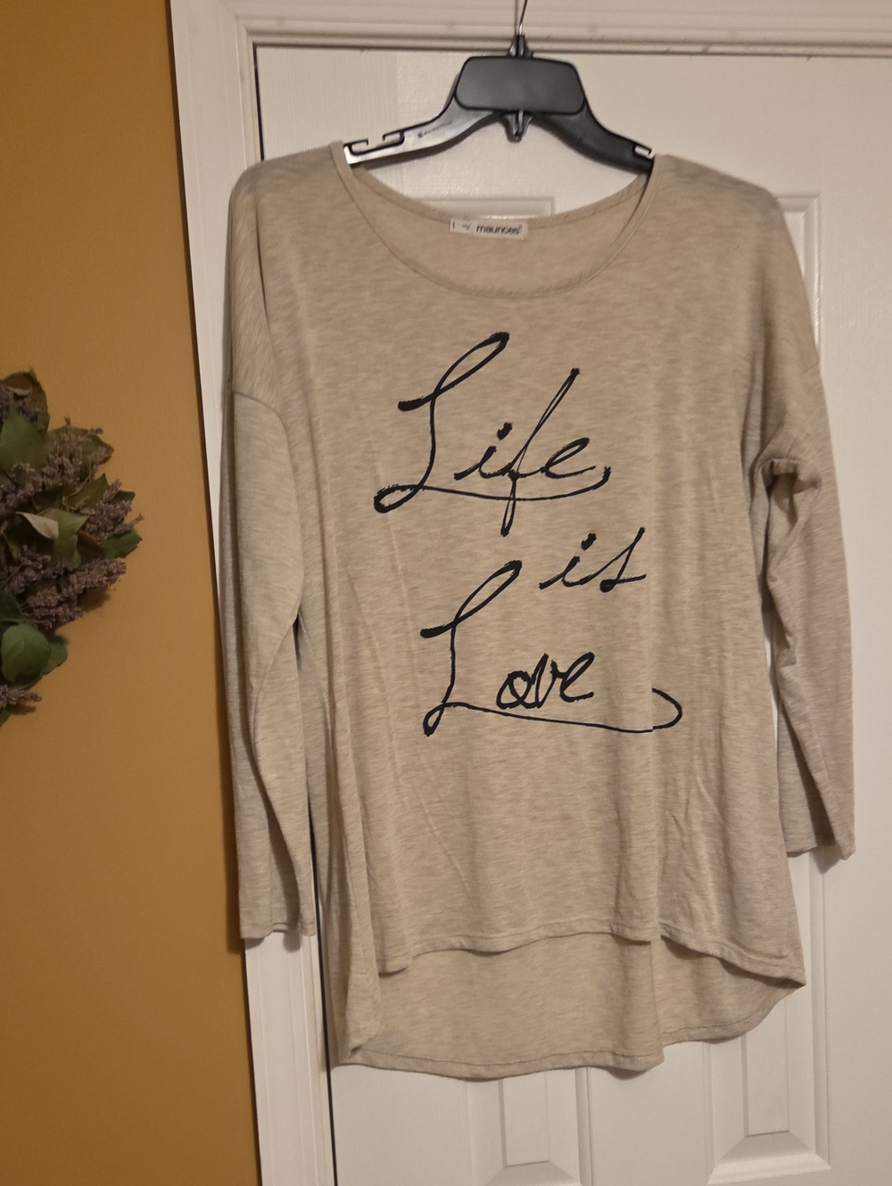 Maurices 'Life is Love' Long Sleeve Tee - Oatmeal